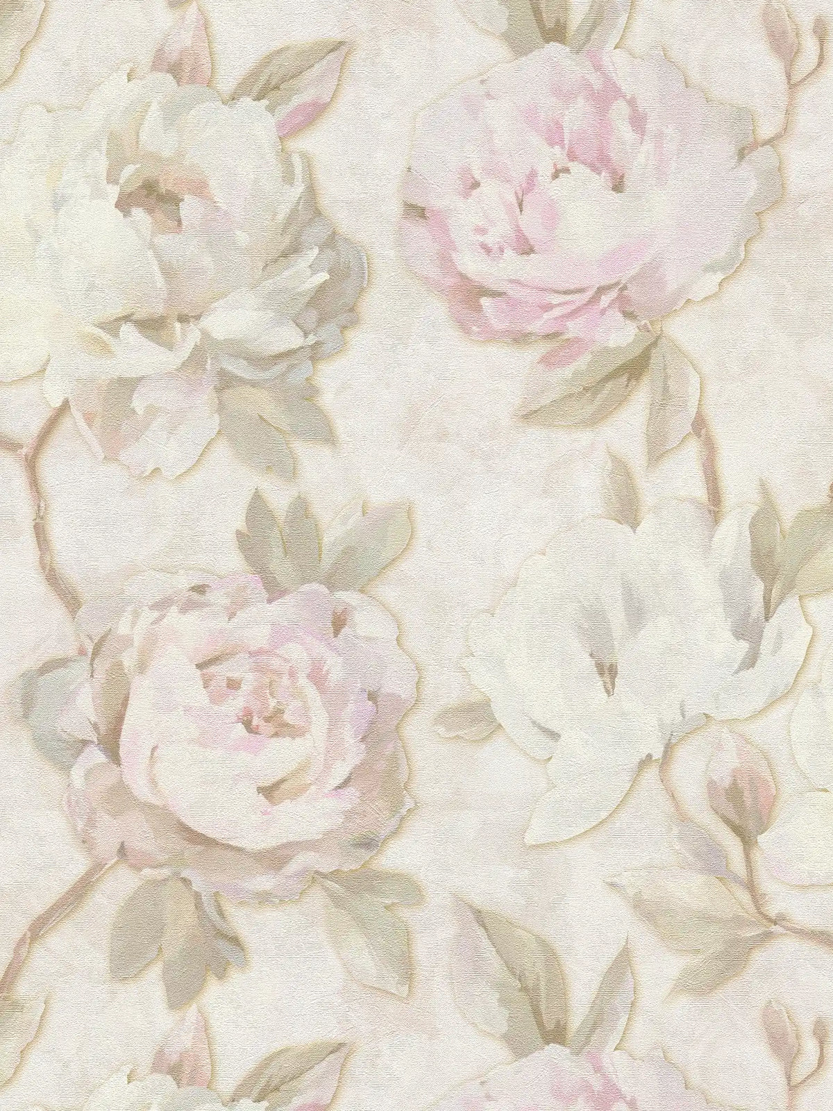 Rosalie Faded Rose wallpaper in sage/blush – sample