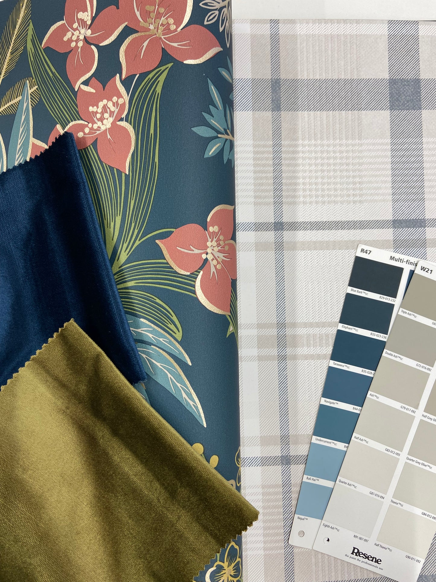 Kirkham Check - Plaid Wallpaper - Navy
