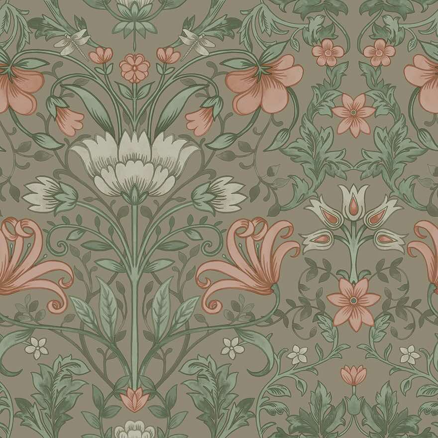 Sample - Emiliana - Trailing Floral Wallpaper - Champagne