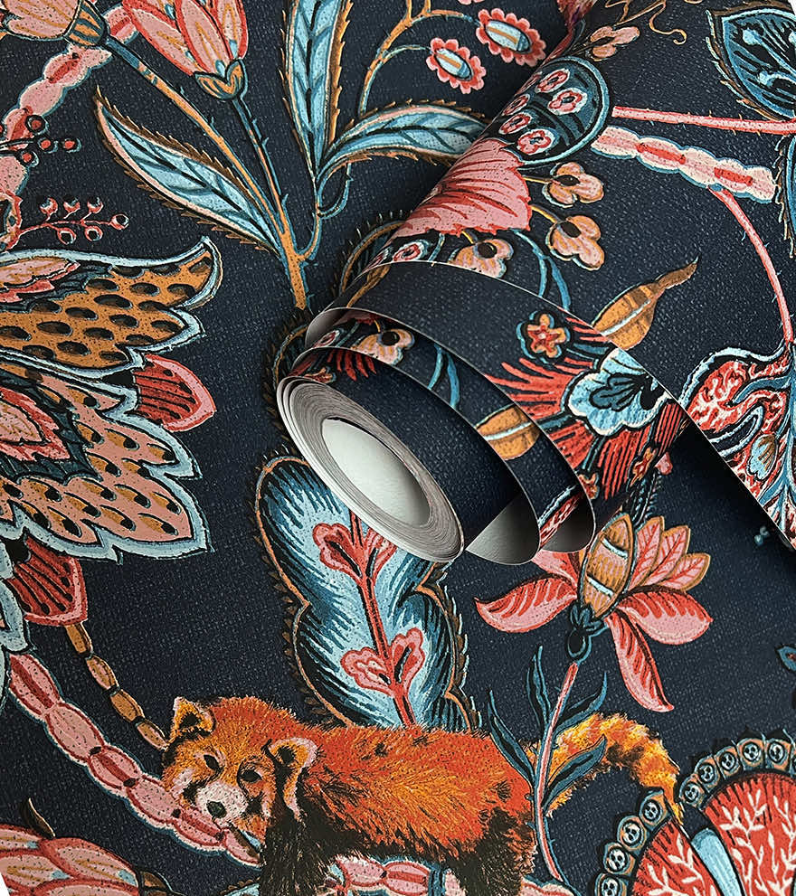 Zari Wallpaper Navy - Last 3 Rolls