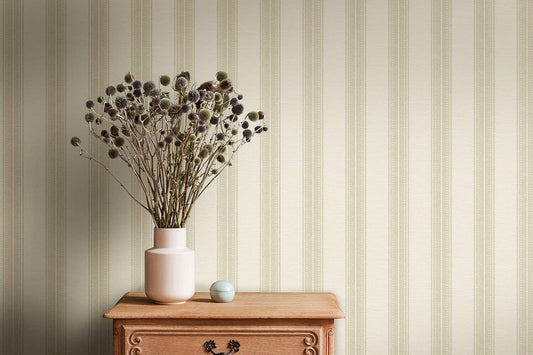 Yuste Stripe Wallpaper - Beige/Cream
