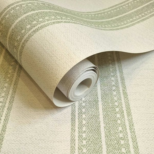 Yuste Stripe Wallpaper - Sage