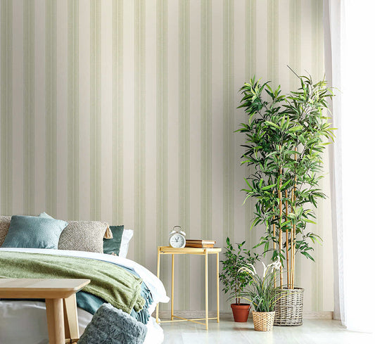 Yuste Stripe Wallpaper - Sage