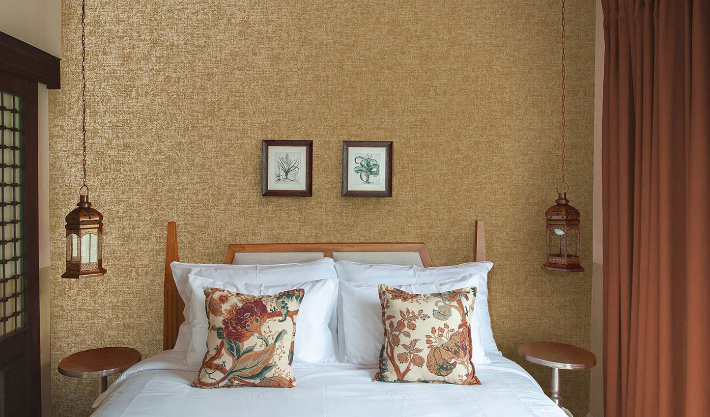 Ajanta - Metallic Copper Gold - Wallpaper