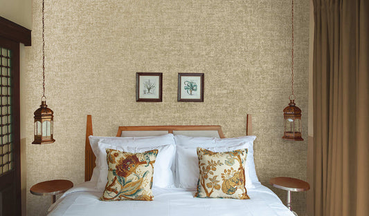 Ajanta - Metallic Wallpaper - Taupe & Gold