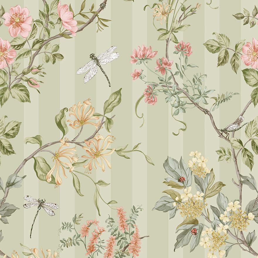 Sample - Camberley Wallpaper - Sage