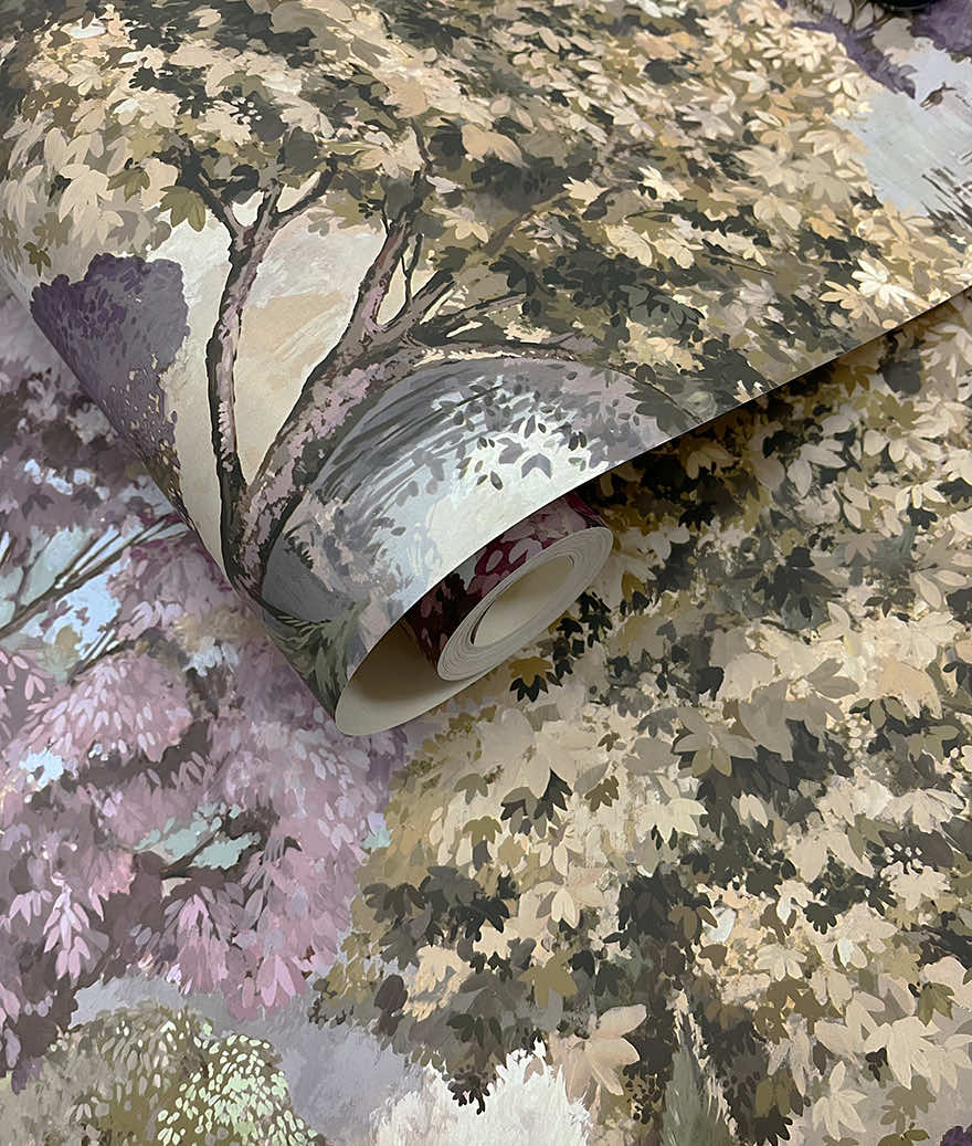 Pinecrest Mulberry Green - Wallpaper
