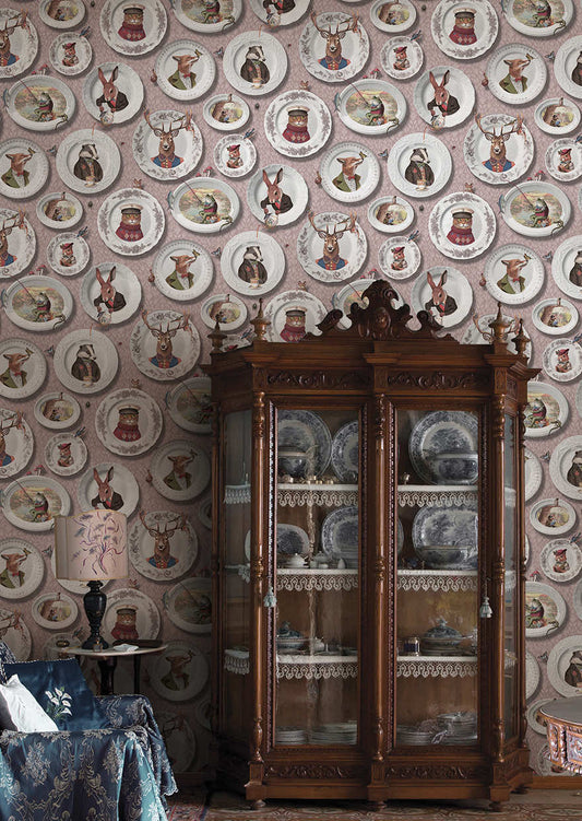 Tales of the Manor - Fun Animal Wallpaper - Blush