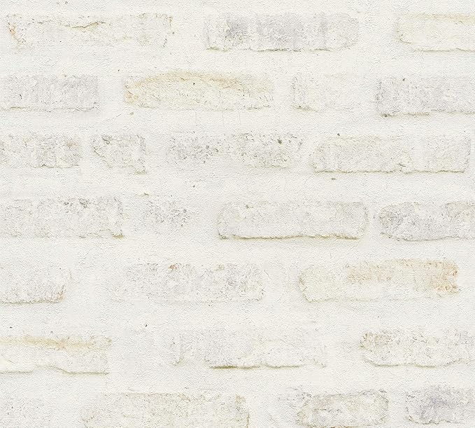 Sample - Brick Wallpaper - Pale Beige/Cream - Vinyl