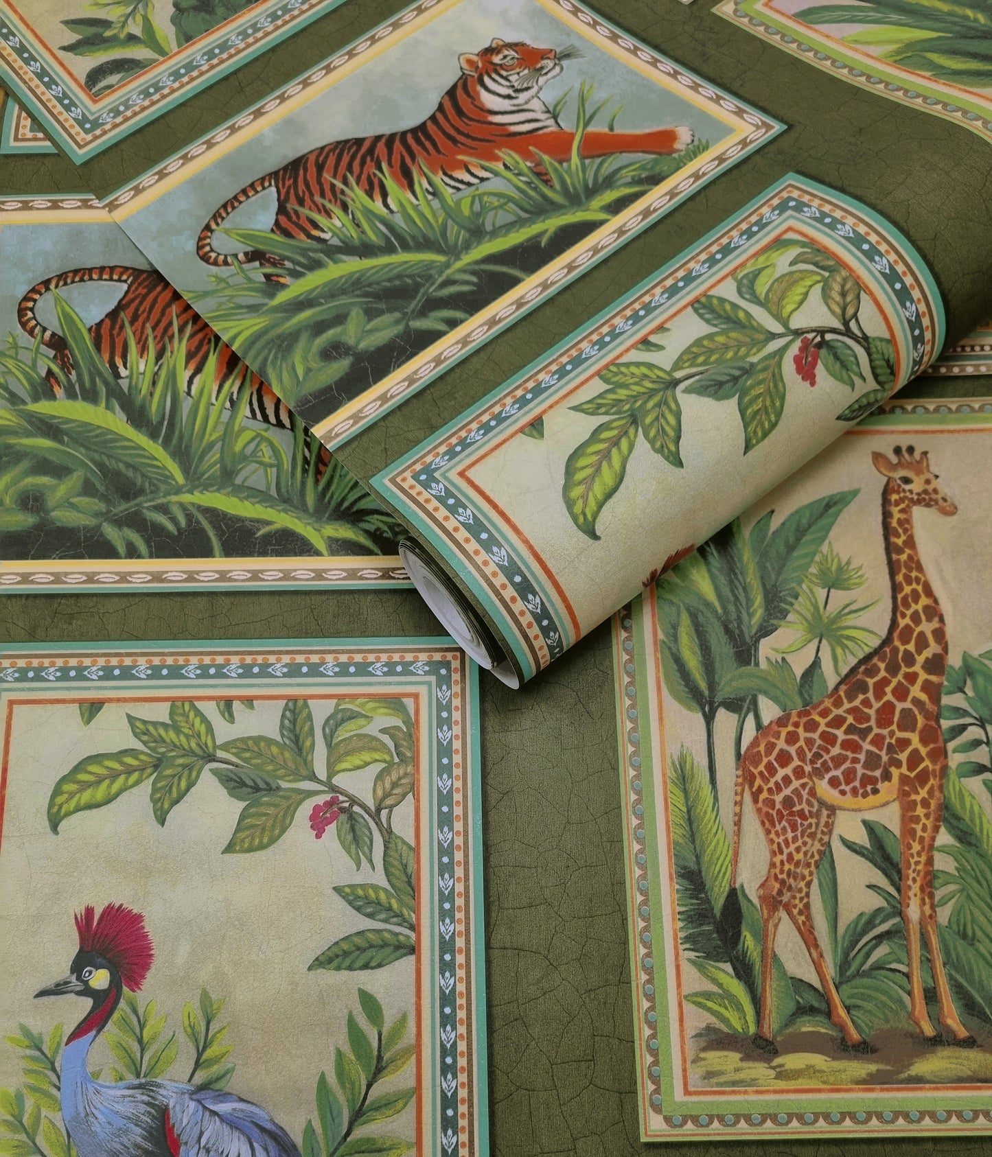 Sample – Menagerie Wallpaper – Green
