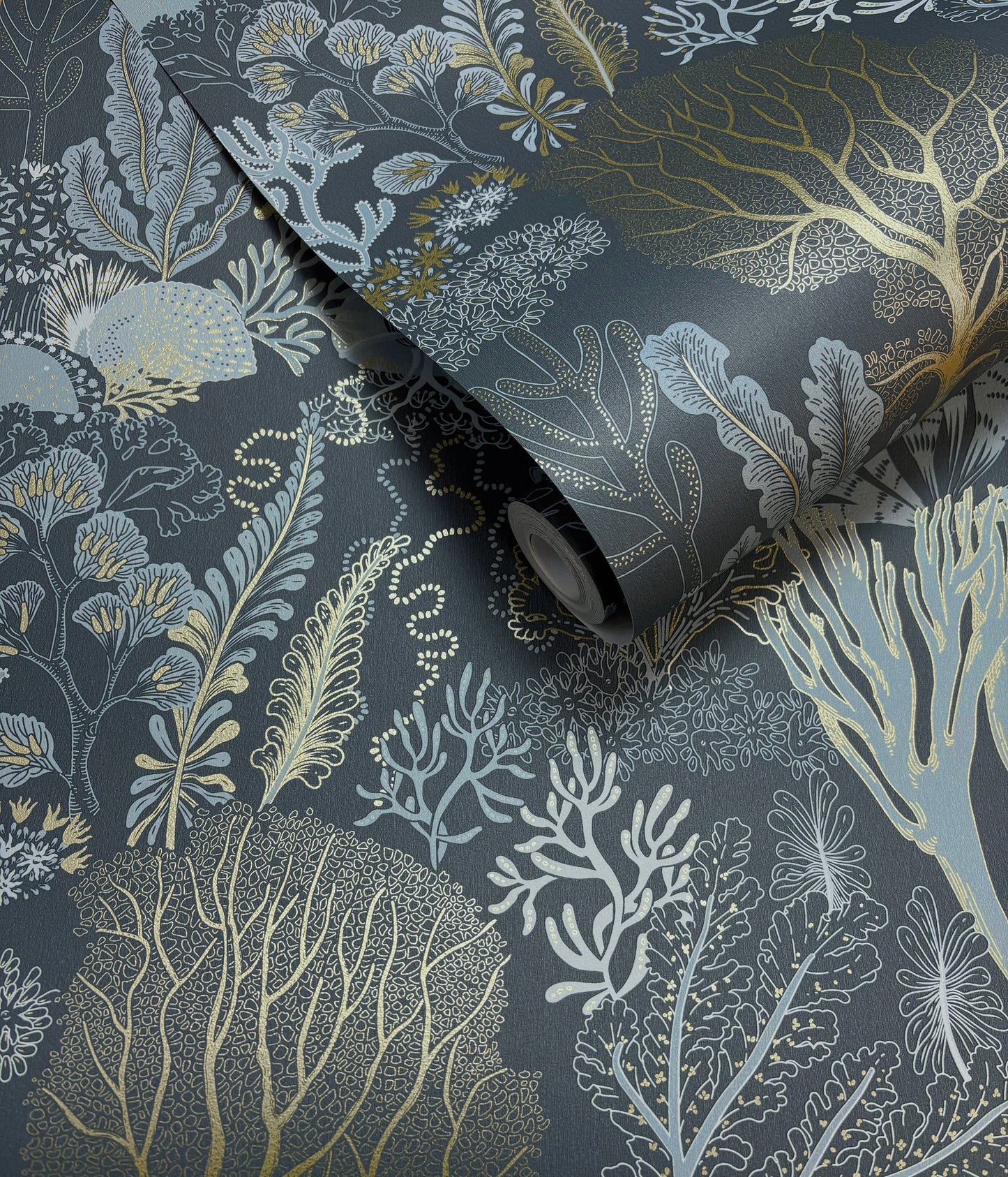 Sample - Nautilus Wallpaper - Navy/Gold
