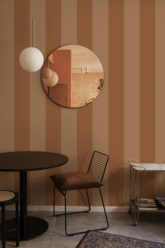 Cordelia Stripe Wallpaper – Rust