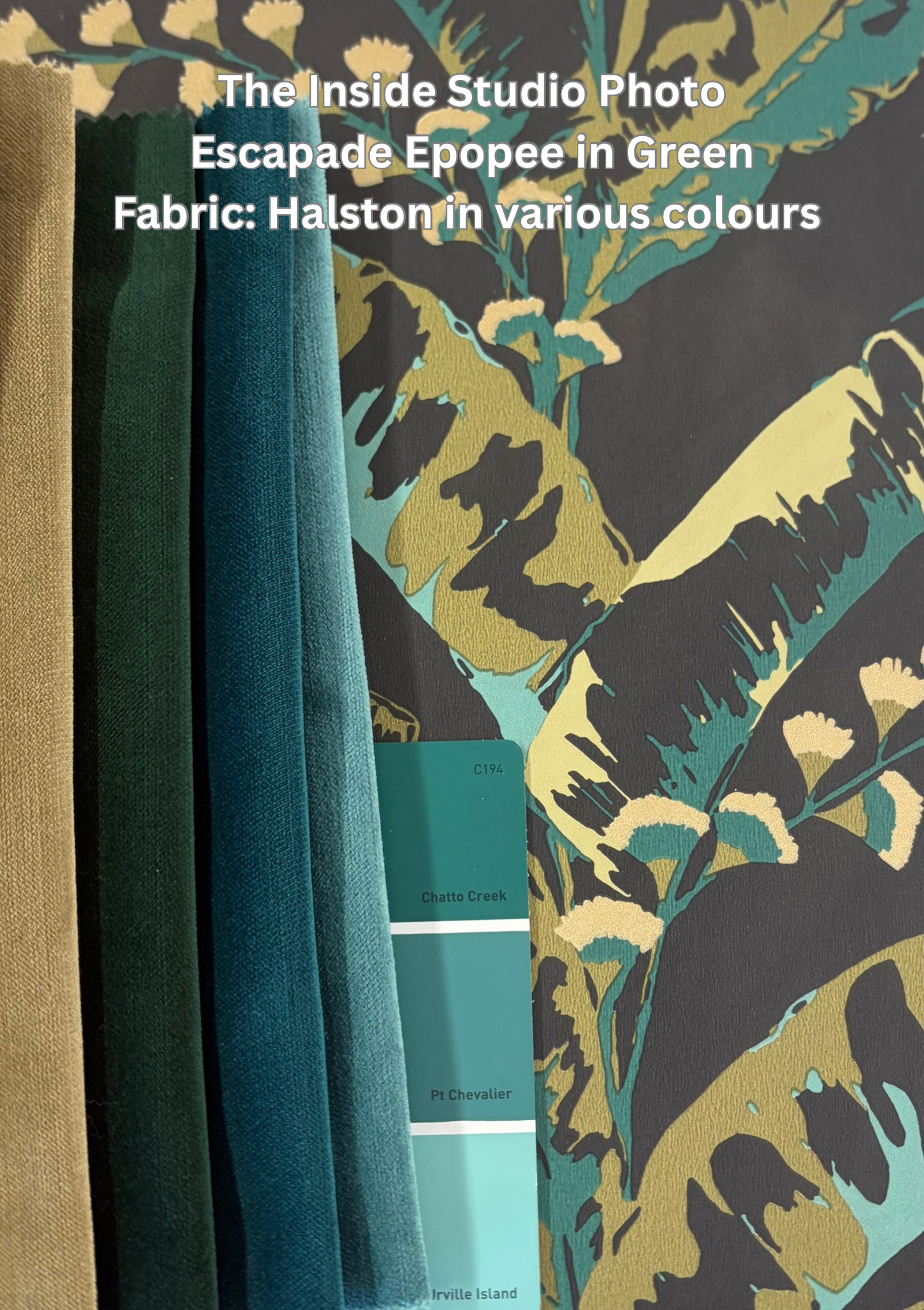 Escapade Epopee Vinyl Wallpaper - Black Green - Discontinuing