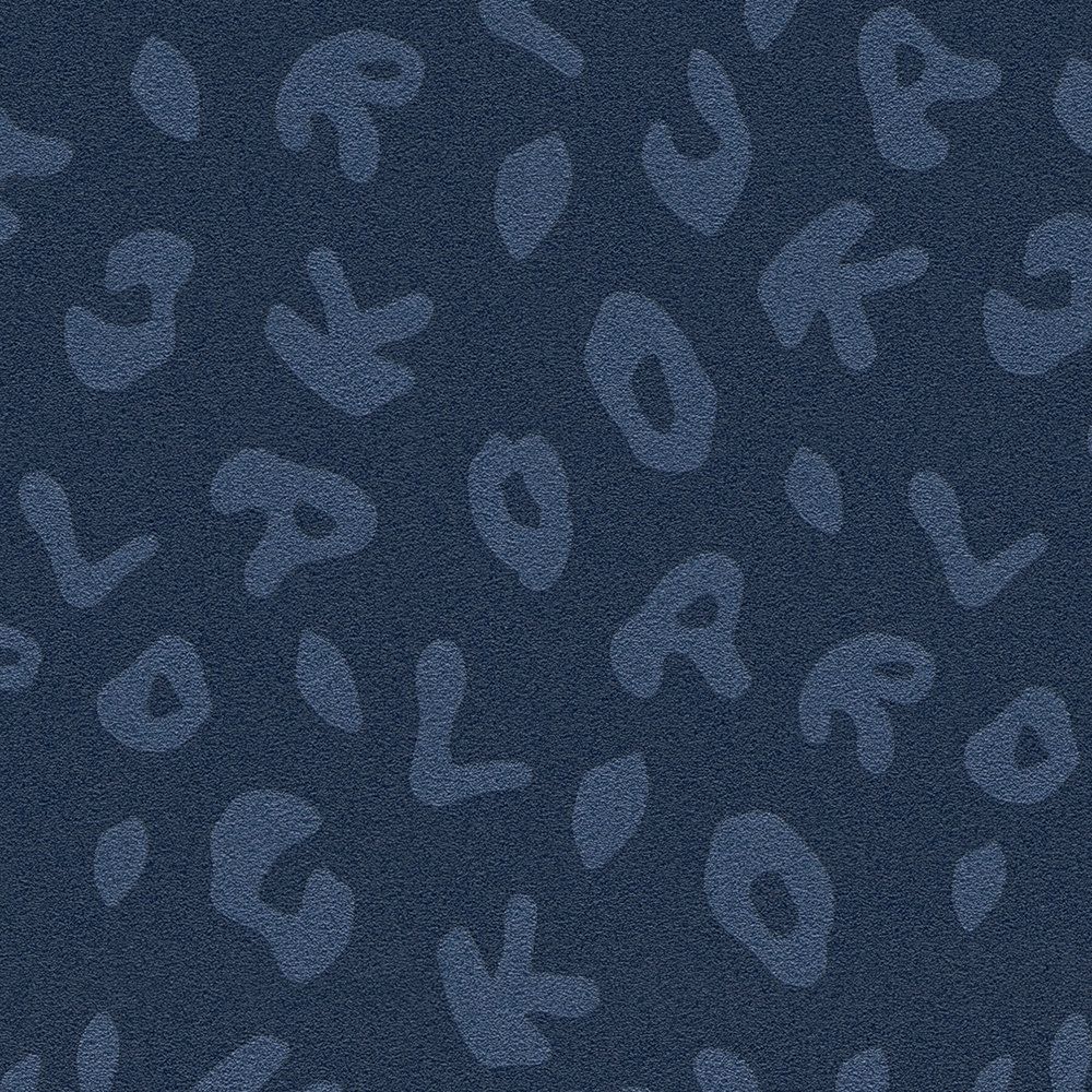 Leopard Alphabet Wallpaper - Blue - Discontinuing