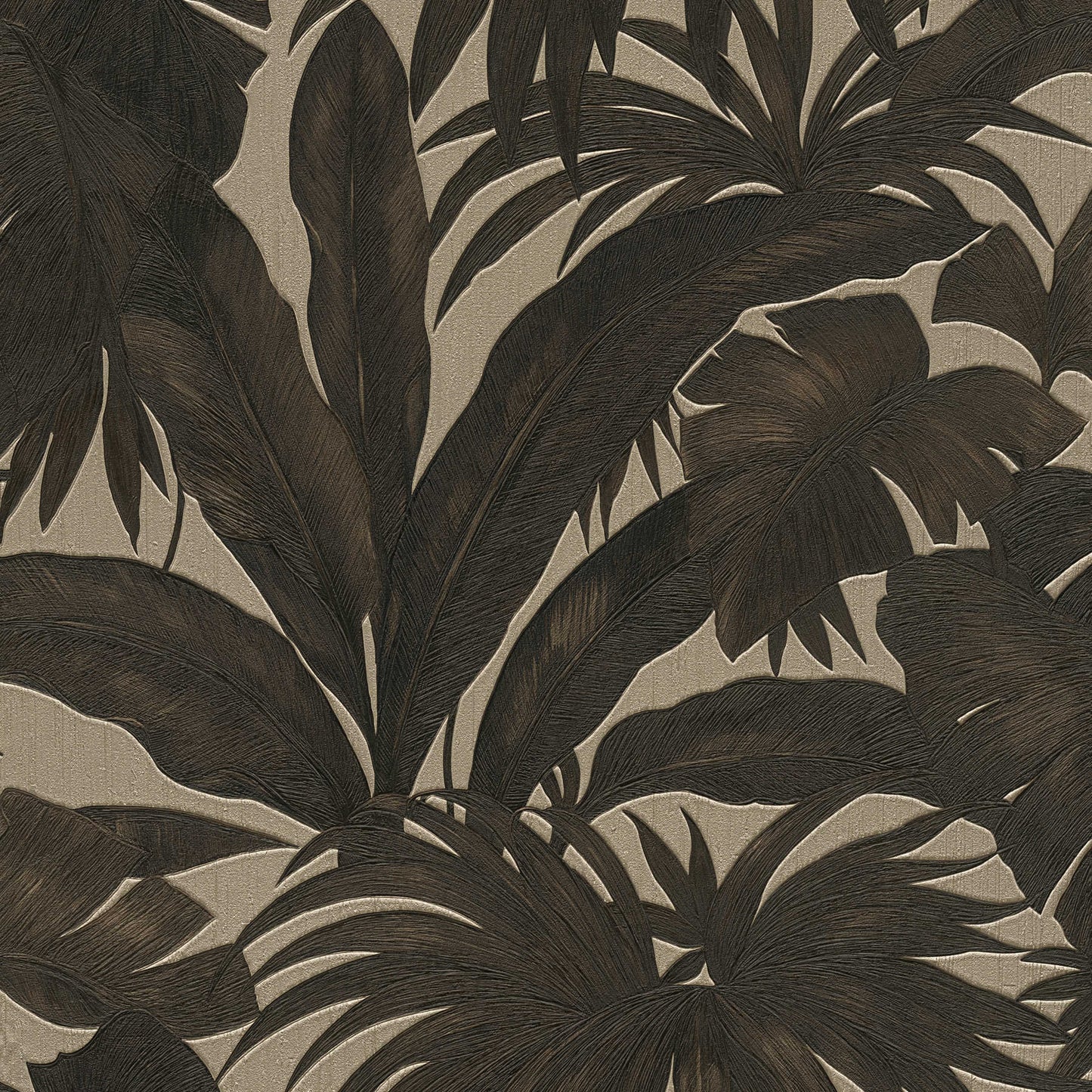 Sample - Versace Giungla Palm Leaves Wallpaper - Gold/Black