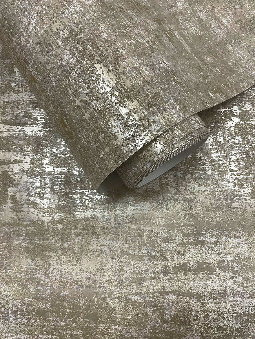 Brindle Bead Wallpaper - Taupe/Gold