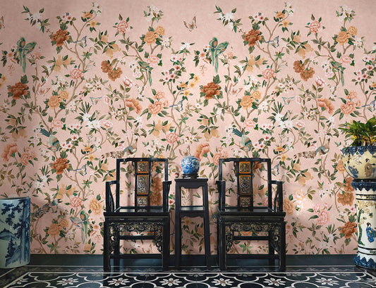 Imperial Gardens Wallpaper Hybrid Mural-Pink