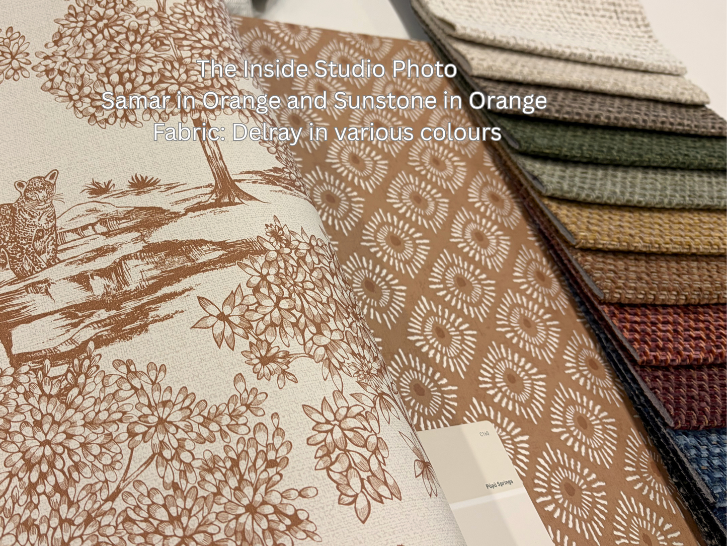 Samar Metallic Forest Wallpaper - Orange
