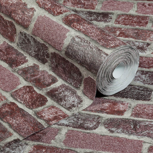 Baker Street Brick Wallpaper - Anaglypta - Red
