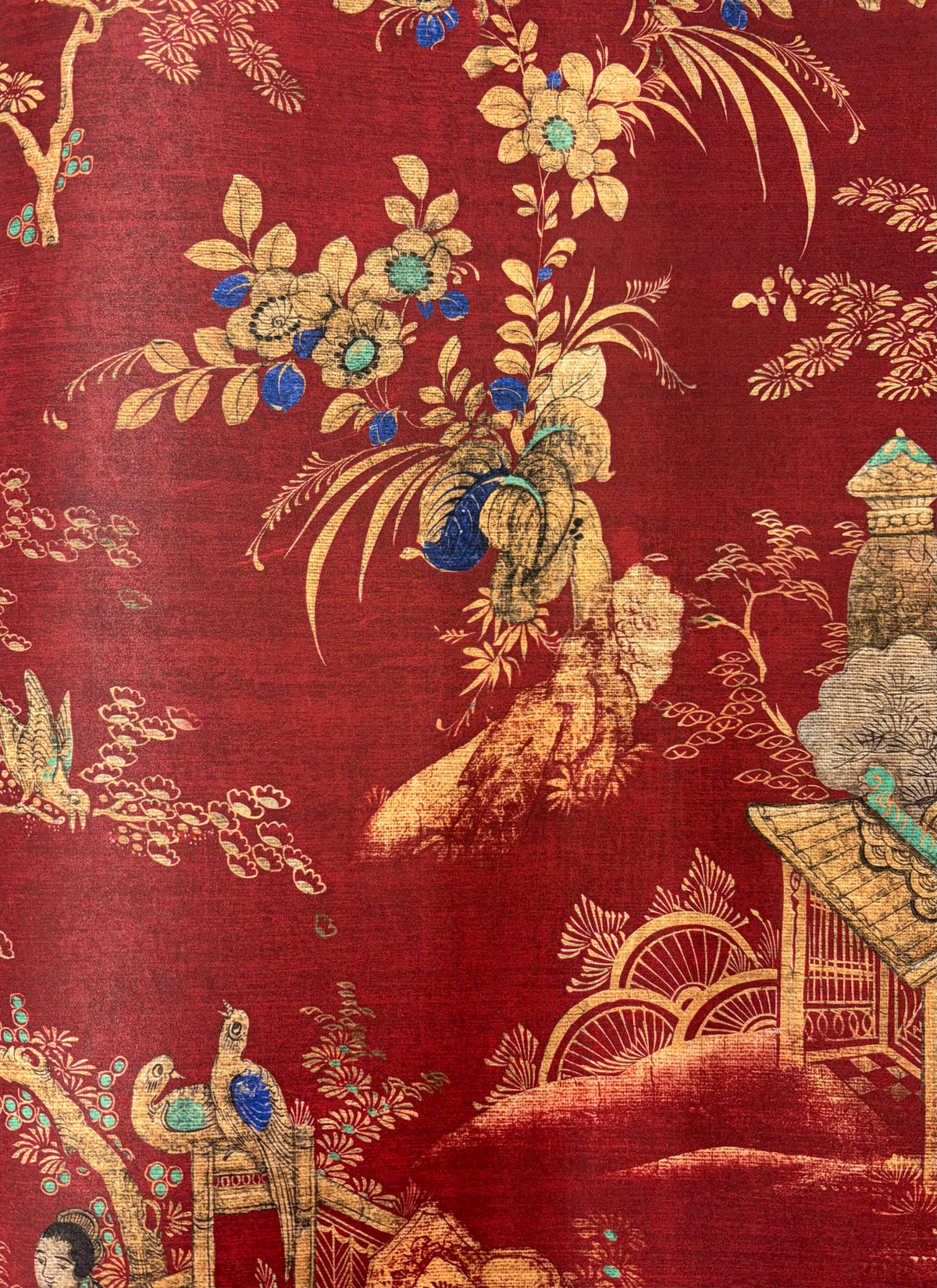 Sample - East Gardens Wallpaper - Brick Red