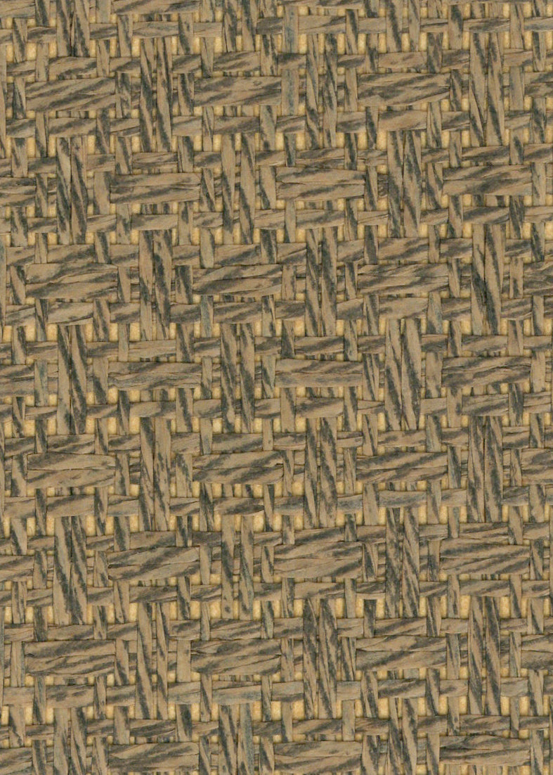 Sample - Basket Case- Grasscloth Wallpaper - Fog