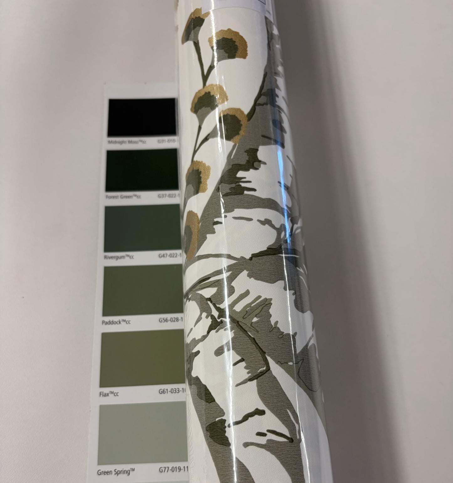 Escapade Epopee Vinyl Wallpaper - Sage Green - Discontinuing