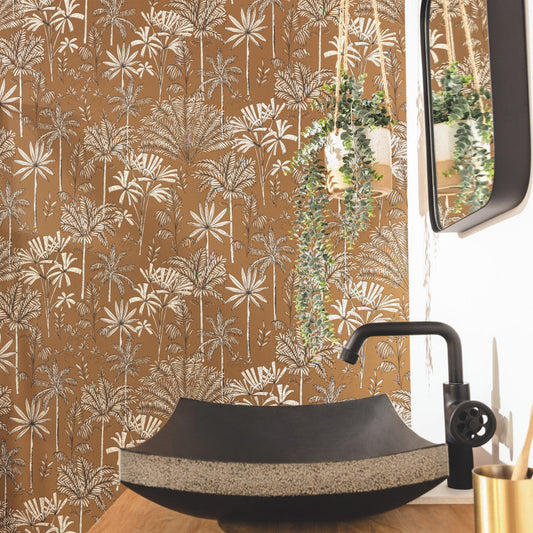 Jardin De Marrakech Wallpaper - Ochre - Discontinuing