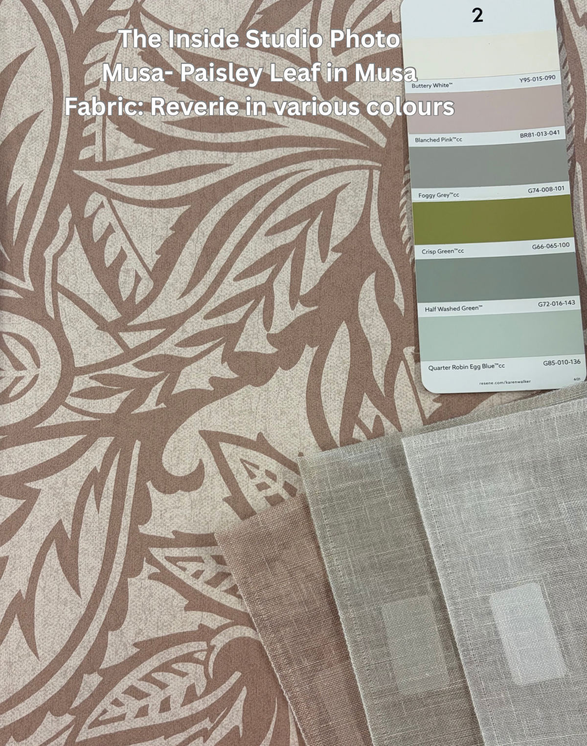 Musa – Paisley Leaf Wallpaper – Blush