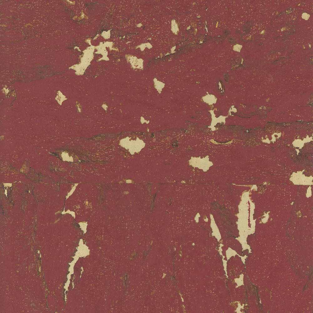 Lasmin Cork Metallic Wallpaper - Red/Gold