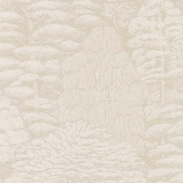 Sample - Woodland Toile Wallpaper - Ivory and Neutral