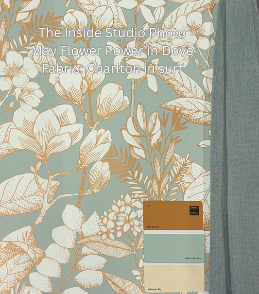 May Flower Power Vinyl Wallpaper - Dove - Last 18 Rolls