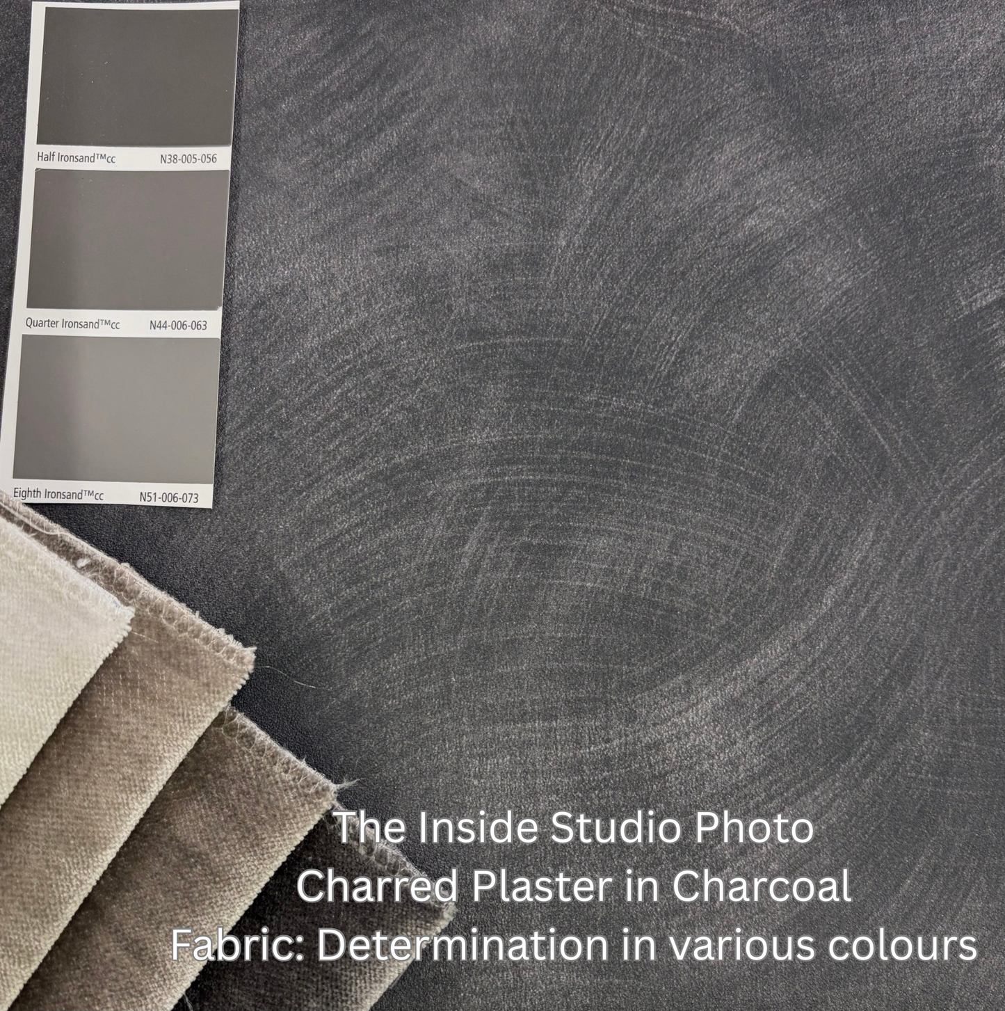 Charred Plaster Vinyl Wallpaper - Charcoal