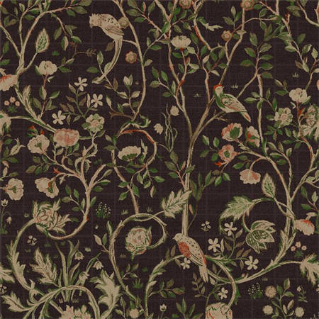 Sample – Whimsical Garden Chinoiserie Wallpaper – Espresso