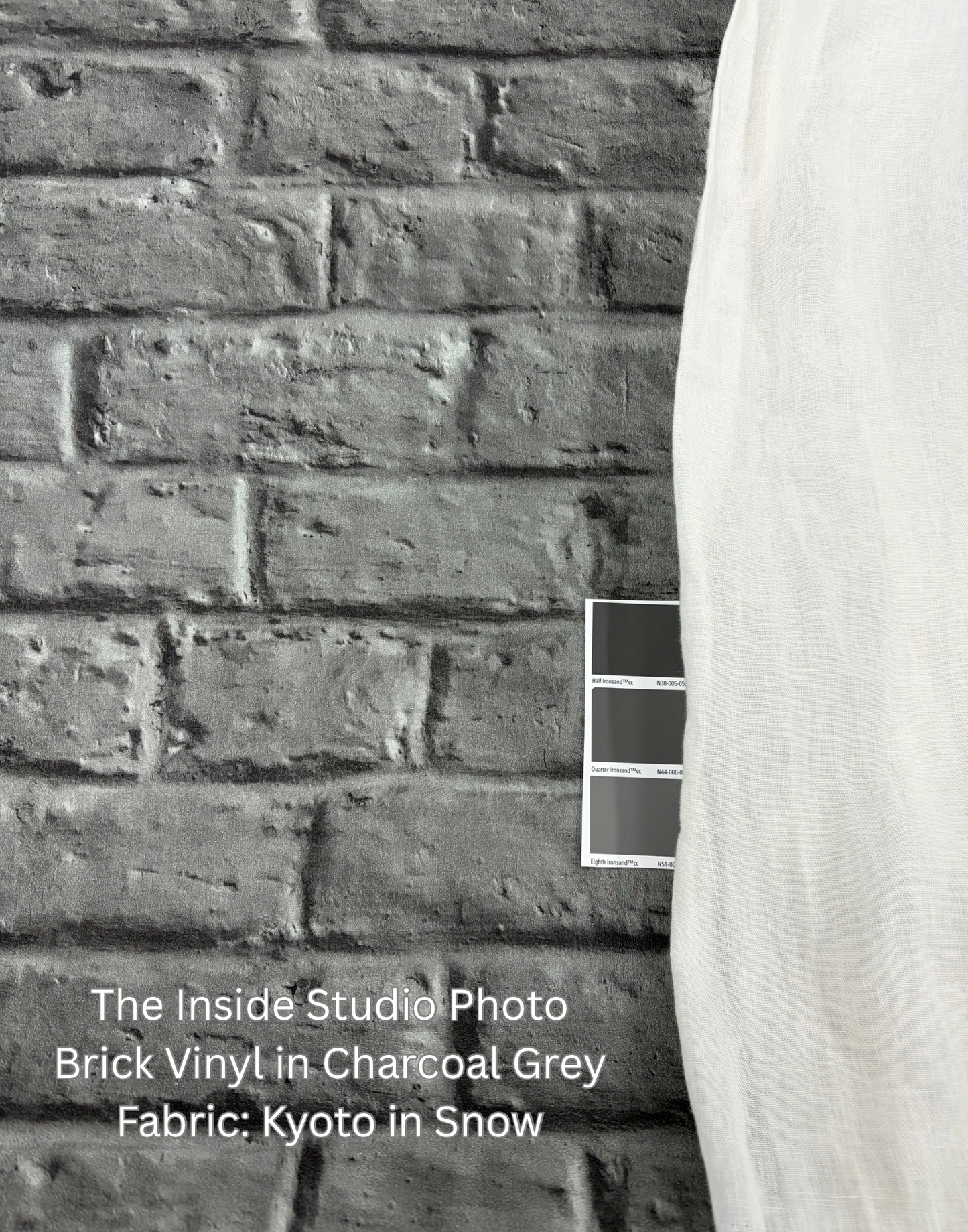 Brick Vinyl Wall Wallpaper - Charcoal Grey - Last 48 Rolls