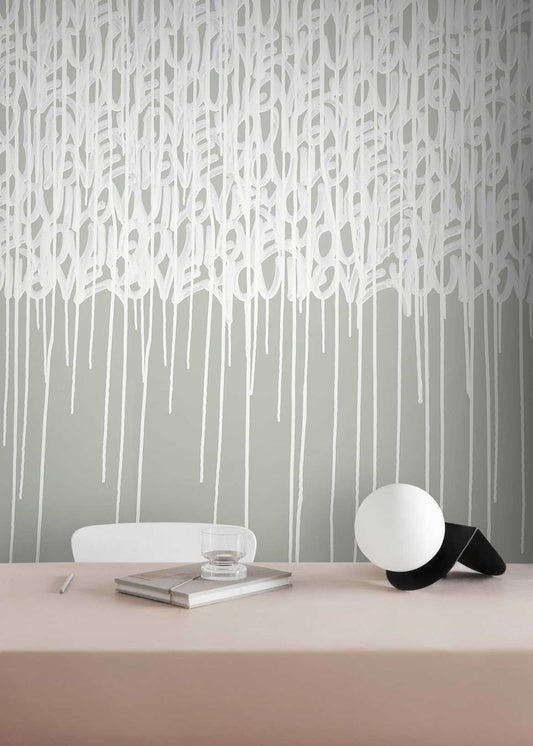Enlightened Love - Sage - Custom Sized Wallpaper Mural (per m2)