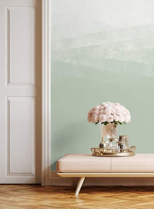Misty Beach 2 - Hybrid Mural Wallpaper - Sage
