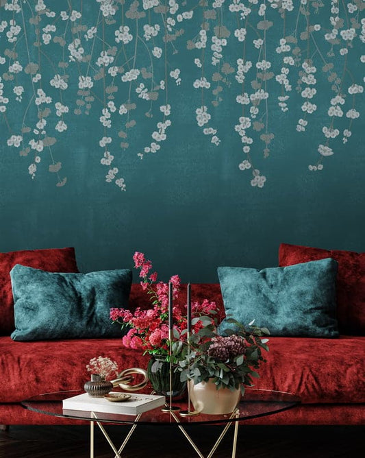 Cherry Blossom Wallpaper - Jade