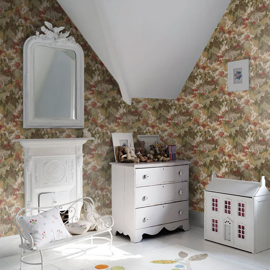 Country Walk Wallpaper by Mulberry Home - Red/Green