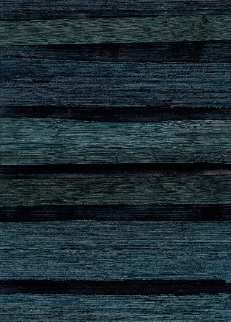Sample - Plantation Wallpaper - 100% Banana Leaf - Moroccan Blue