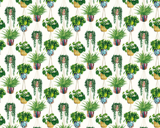 Houseplant Wallpaper - Green/Ivory
