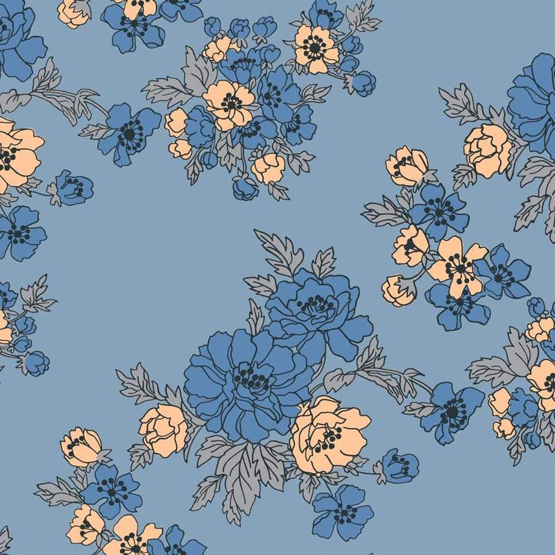 Sample – Gardenia Florence Broadhurst Wallpaper - Tasman Sea