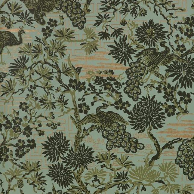 Sample - Asian Garden Wallpaper - Green