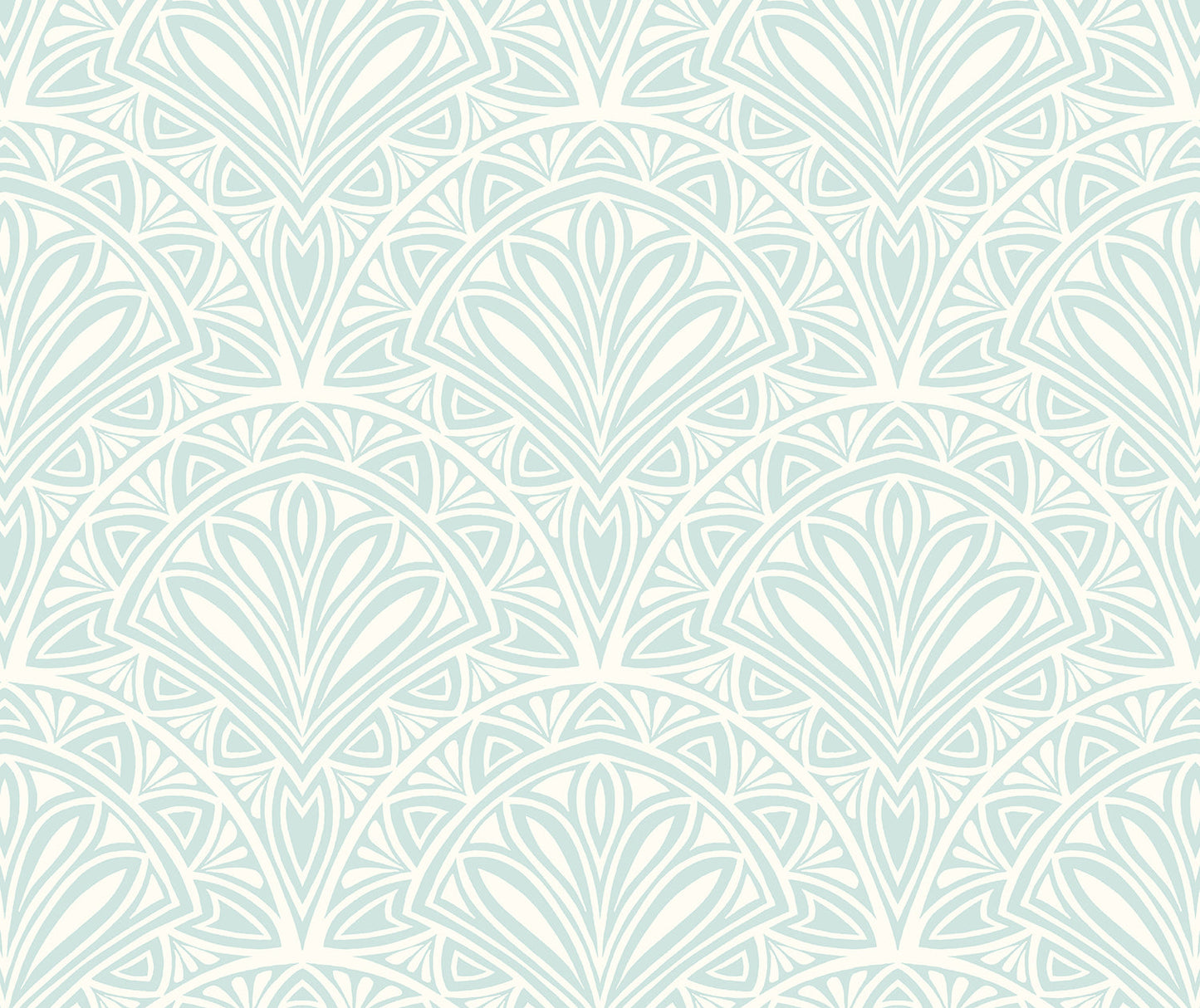 Sample - Deco Fan Wallpaper - Blue