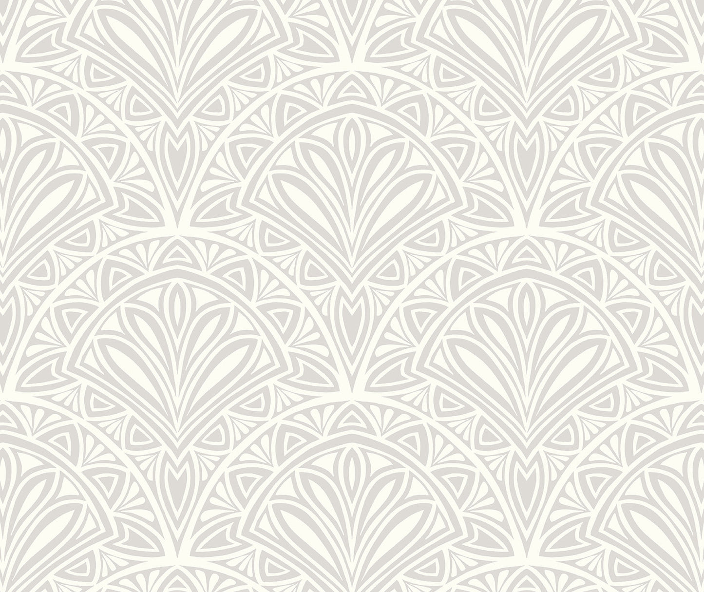 Sample - Deco Fan Wallpaper - Grey