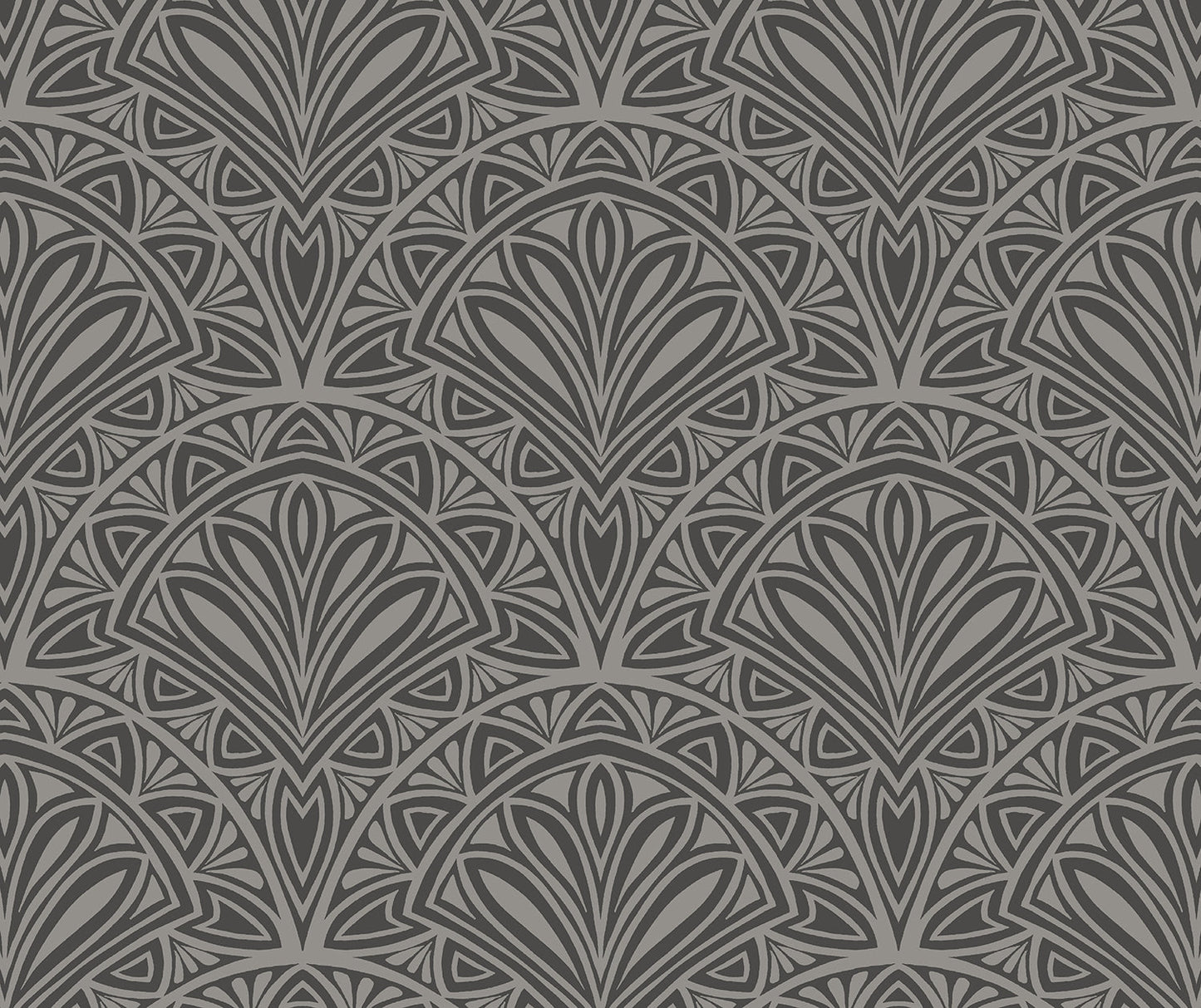 Sample - Deco Fan Wallpaper - Black