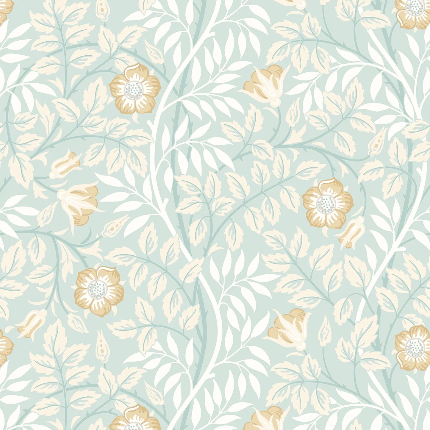 Sample - Rosehip Trail Wallpaper - Ohpopsi - Seafoam