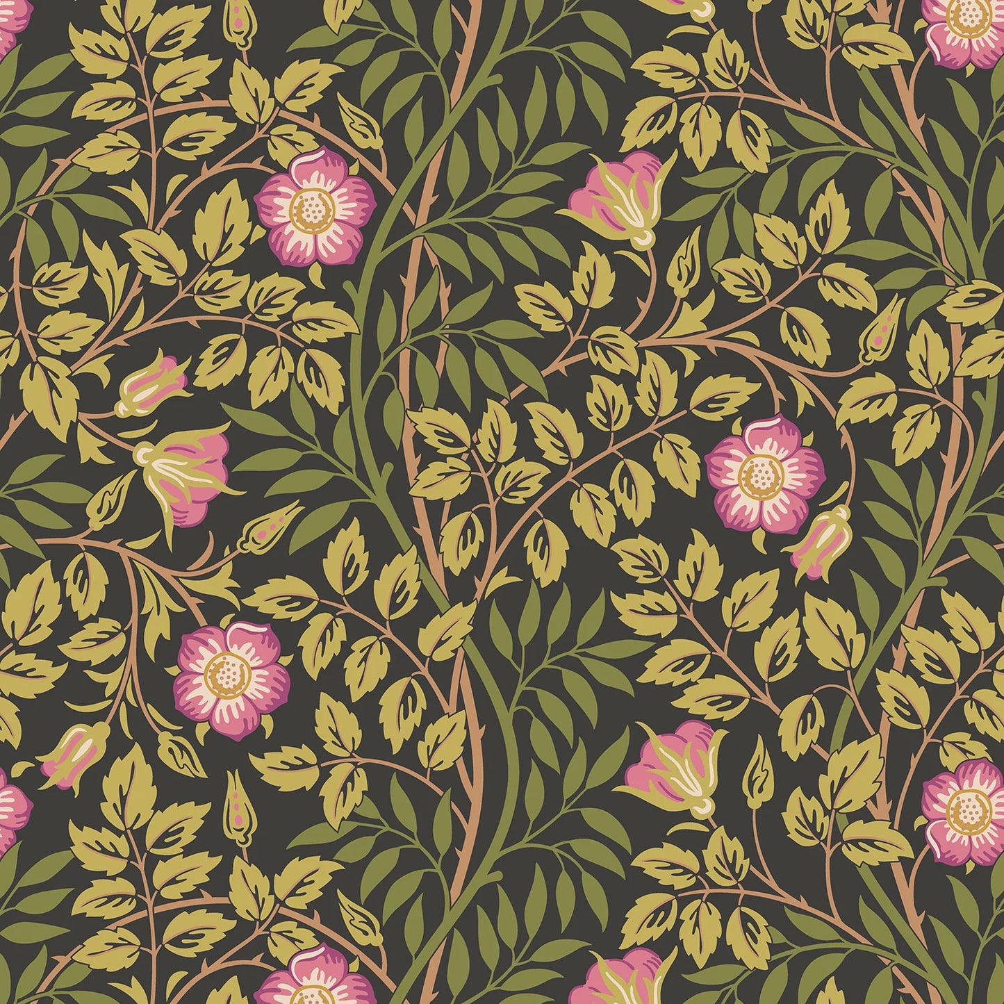 Sample - Rosehip Trail Wallpaper - Ohpopsi - Aubergine