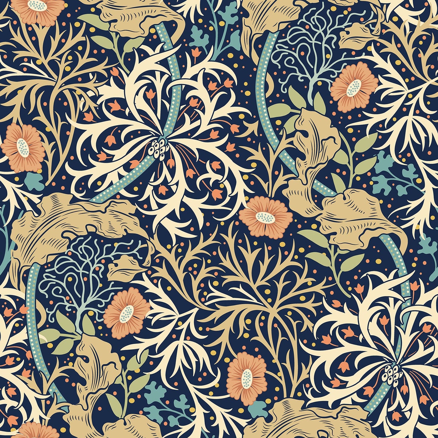 Sample - Seaweed Garden Wallpaper - Ohpopsi - Navy