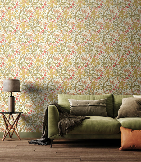 Lily Ogee Wallpaper - Ohpopsi - Olive Green