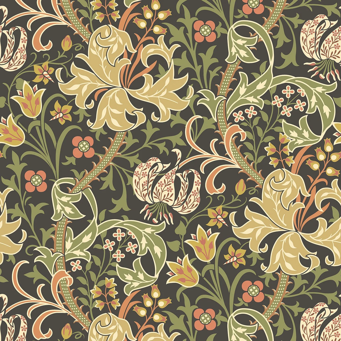 Sample - Lily Ogee Wallpaper - Ohpopsi - Black